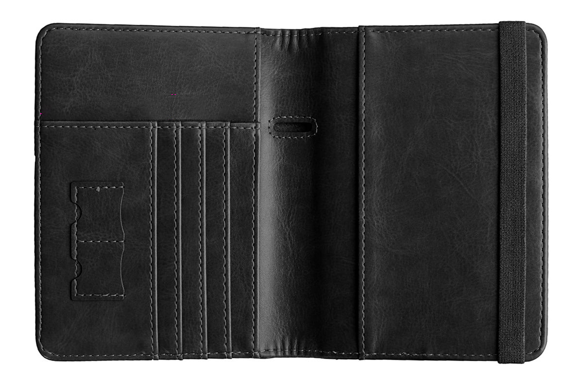 RFID Blocking Passport Wallet Water Resistant Travel Document Organizer -Black