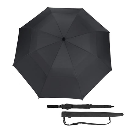 Auto Open Double-Layer Golf Umbrella Windproof 30-Inch - Black
