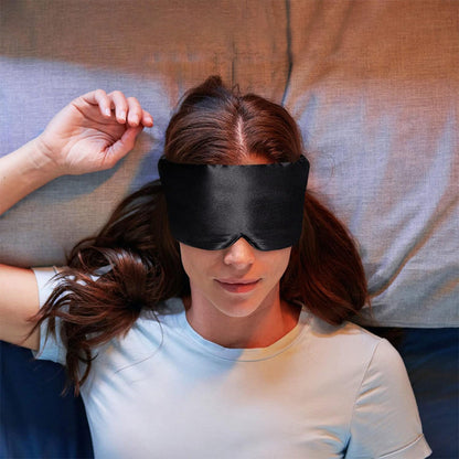 Silk Eye Mask for Sleeping Soft Pressureless Eye Cover Large Size Sleep Mask Black