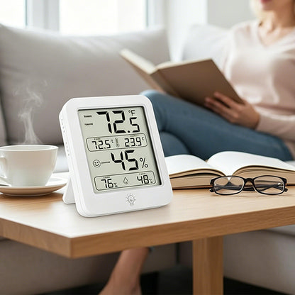 Digital Indoor Thermometer Hygrometer Large LCD Display with Touch Backlight