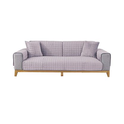 Universal Flannel Sofa Cushion Slipcover Non-Slip Thickened Sofa Cushion Towel Light Gray