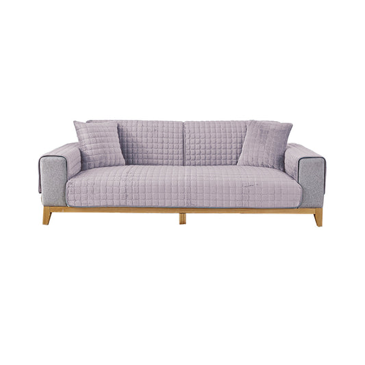 Universal Flannel Sofa Cushion Slipcover Non-Slip Thickened Sofa Cushion Towel Light Gray