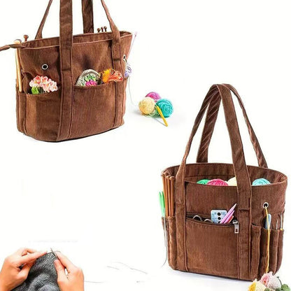 Corduroy Yarn Knitting Crochet Bag