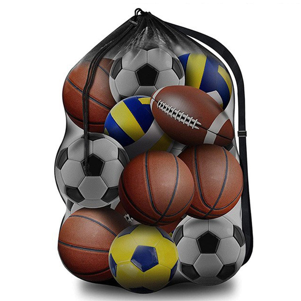 Extra Large Mesh Sports Ball Bag ââ‚?Heavy Duty with Adjustable Strap