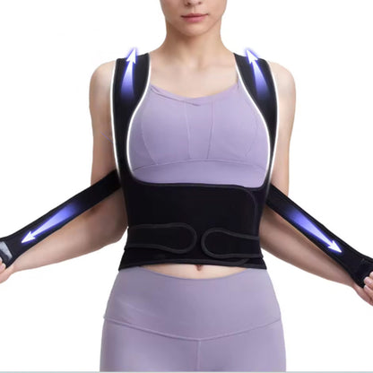 Posture Corrector  Adjustable Back Brace Support Strap Black