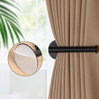 2 Piece Curtain Holdback Hooks and Tissue Roll Holders-Black
