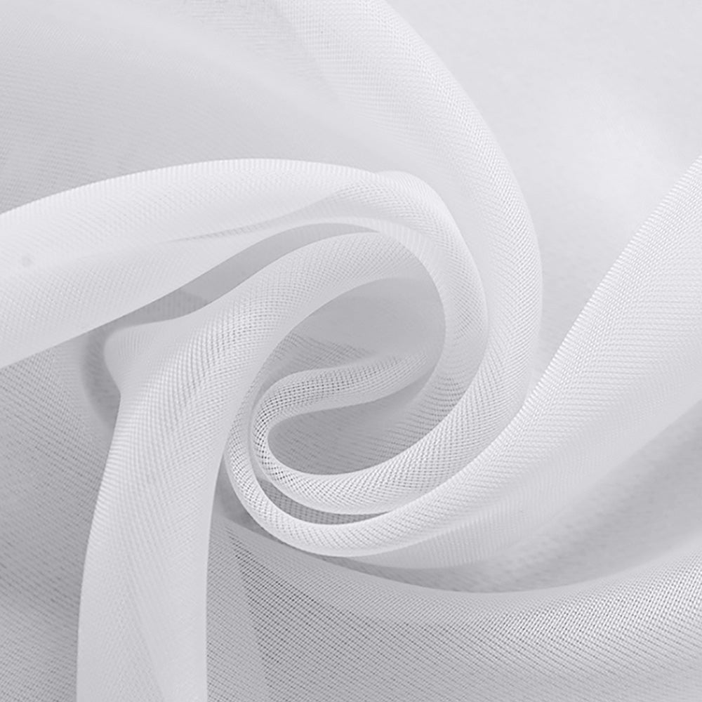 2-Panel 210x134cm Voile Curtain Window Drape Sheer Curtain with Rod-Holes White