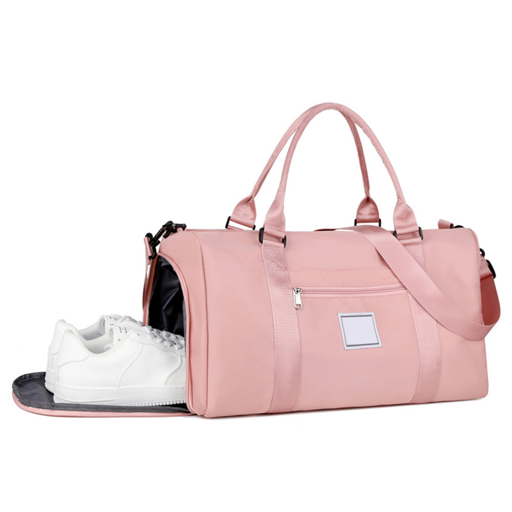 30L Gym Duffel Bag Waterproof with Shoe Compartment for Weekend Trips Pink