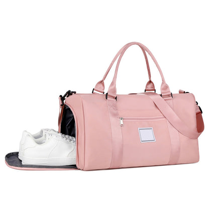 30L Gym Duffel Bag Waterproof with Shoe Compartment for Weekend Trips Pink