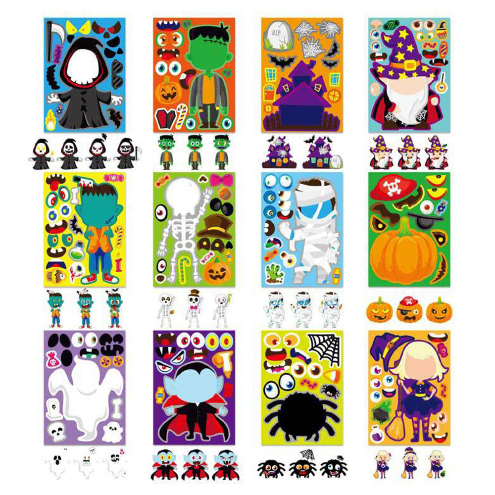 24 Pack Halloween Stickers in 12 Designs for Party Games