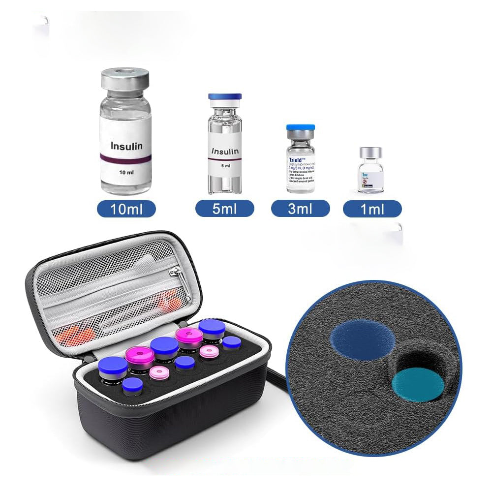 Insulin Vial Storage Case Waterproof Peptide Case for Fridge
