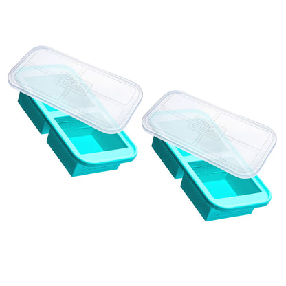 Silicone Freezer Tray With Lid Freezer Food Molds for Soup Sauce Broth-2-grid