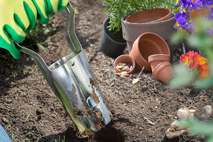 Garden Bulb Planter Tool with Depth Markers for Transplanting and Seedling Removal
