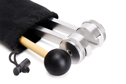 128Hz Tuning Forks Set with Reflex Hammer - Silver