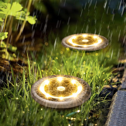 10Pcs Mini Solar Ground Lights Outdoor Pathway Decorative Lights for Yard Garden Decor Warm Light