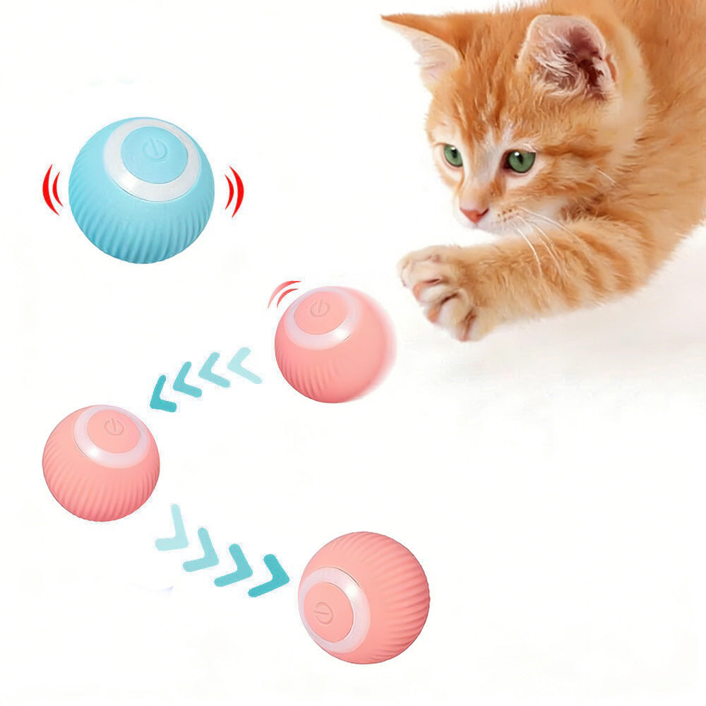 2PCS Interactive Smart Cat Toy Automatic Rolling Cat Ball Self-Moving Kitten Toys