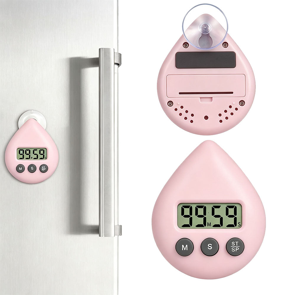 Water Resistant Digital Kitchen Countdown Timer-Pink