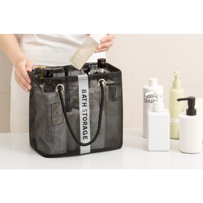 Foldable Mesh Bath Storage Bag with Handle
