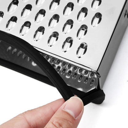 Box Grater with Container Stainless Steel Coarse Fine Slicer Non Slip Base
