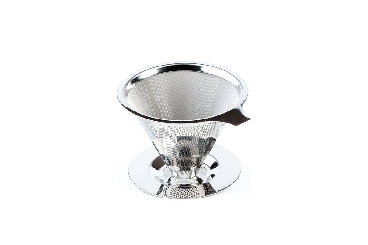 Stainless Steel Drip Cone Coffee Filter Portable Cone Pour Over Coffee Metal Fine Mesh Pourover Brewer Camping Coffee Maker