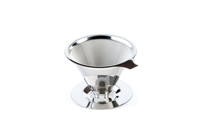 Stainless Steel Drip Cone Coffee Filter Portable Cone Pour Over Coffee Metal Fine Mesh Pourover Brewer Camping Coffee Maker