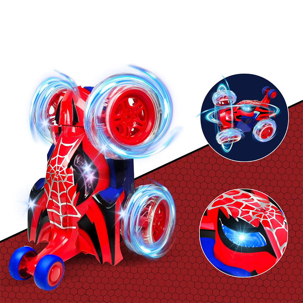 360 Degree Stunt RC Car with Lights Music Rollover Car - Red