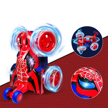 360 Degree Stunt RC Car with Lights Music Rollover Car - Red