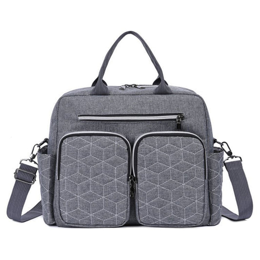 Large Mummy Bag Multi-Pocket Travel Nappy Tote Shoulder Bag Grey