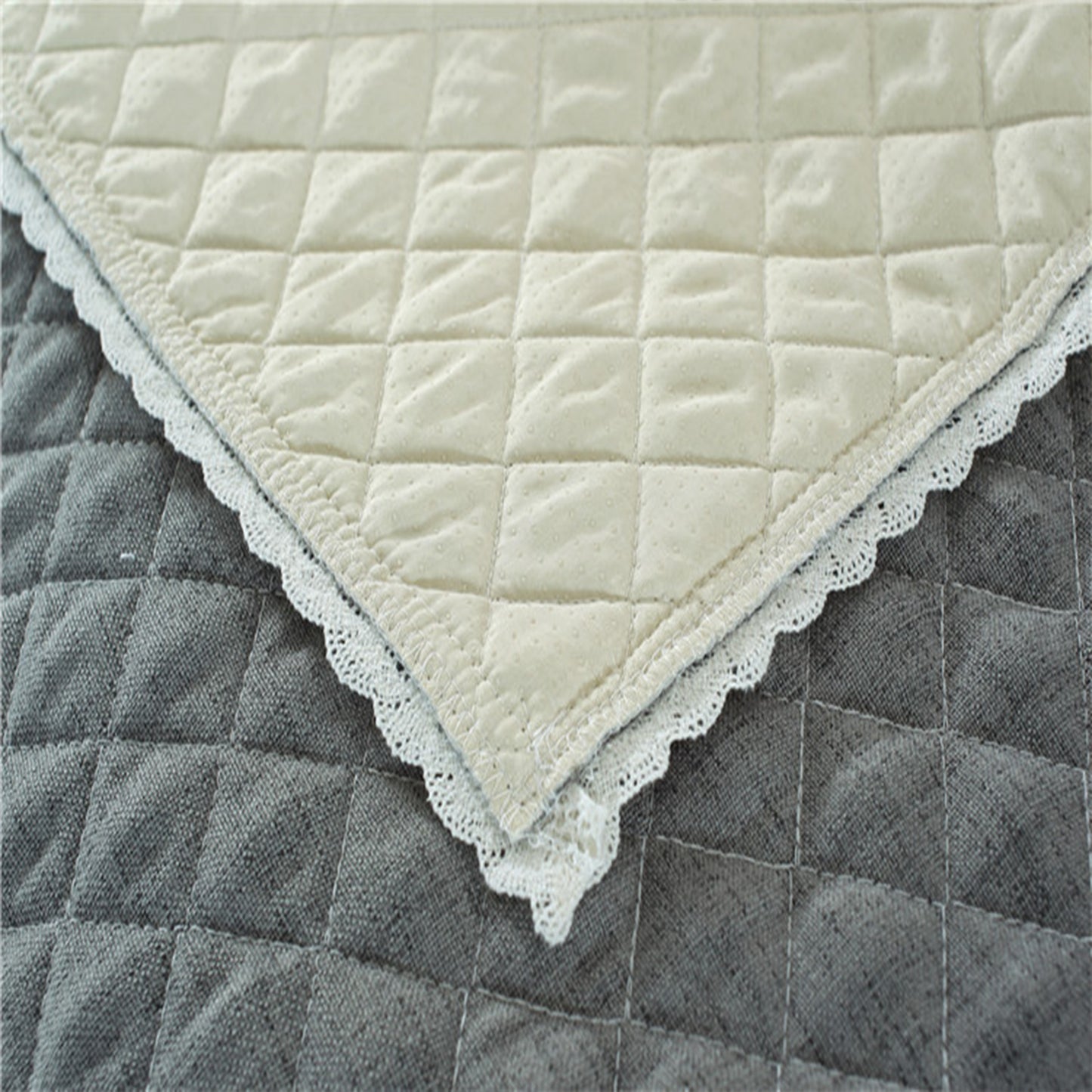 Soft Sofa Cover Quilted Sectional Couch Covers -Grey