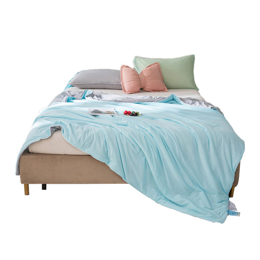 Reversible Cooling Blanket Lightweight Cool Blanket for Summer Blue