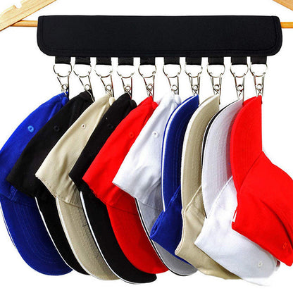 10 Clips Portable Baseball Cap Hanger for Closet Door Wall Hat Organizer
