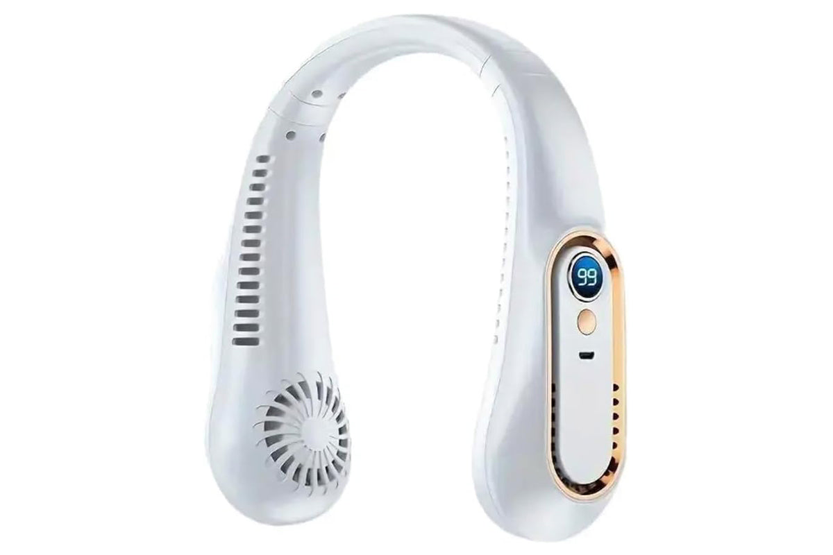 Portable 5 Speed Neck Fan Bladeless Digital Display Neck Air Cooling Fan for Home Travel