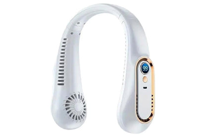 Portable 5 Speed Neck Fan Bladeless Digital Display Neck Air Cooling Fan for Home Travel
