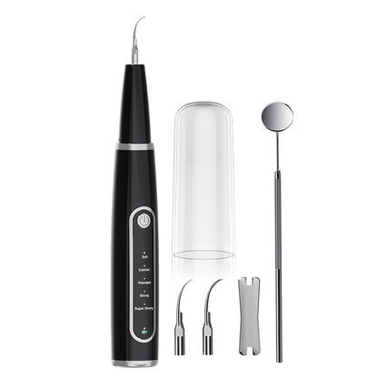Ultrasonic Electric Tooth Cleaner Dental Calculus Remover Teeth Cleaning Kit LED Light-Black