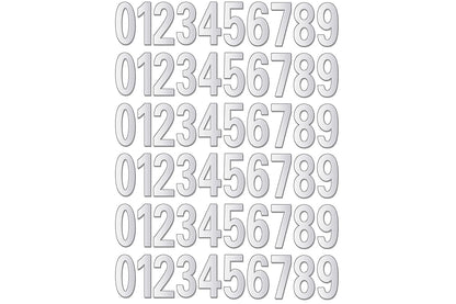 60Pcs Waterproof Reflective Number Stickers for Mailbox Bin Door Silver