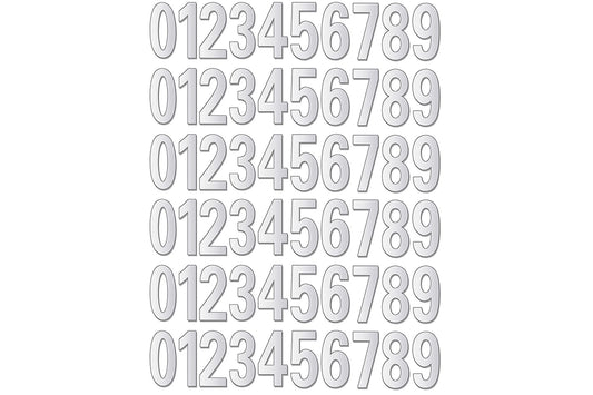 60Pcs Waterproof Reflective Number Stickers for Mailbox Bin Door Silver