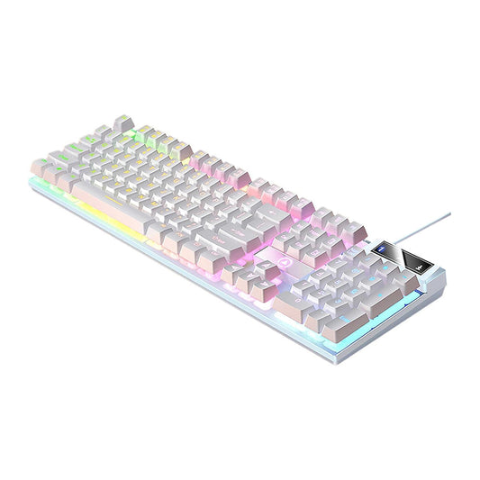 104 Keys Mechanical Gaming Keyboard Wired Backlit Keyboard White