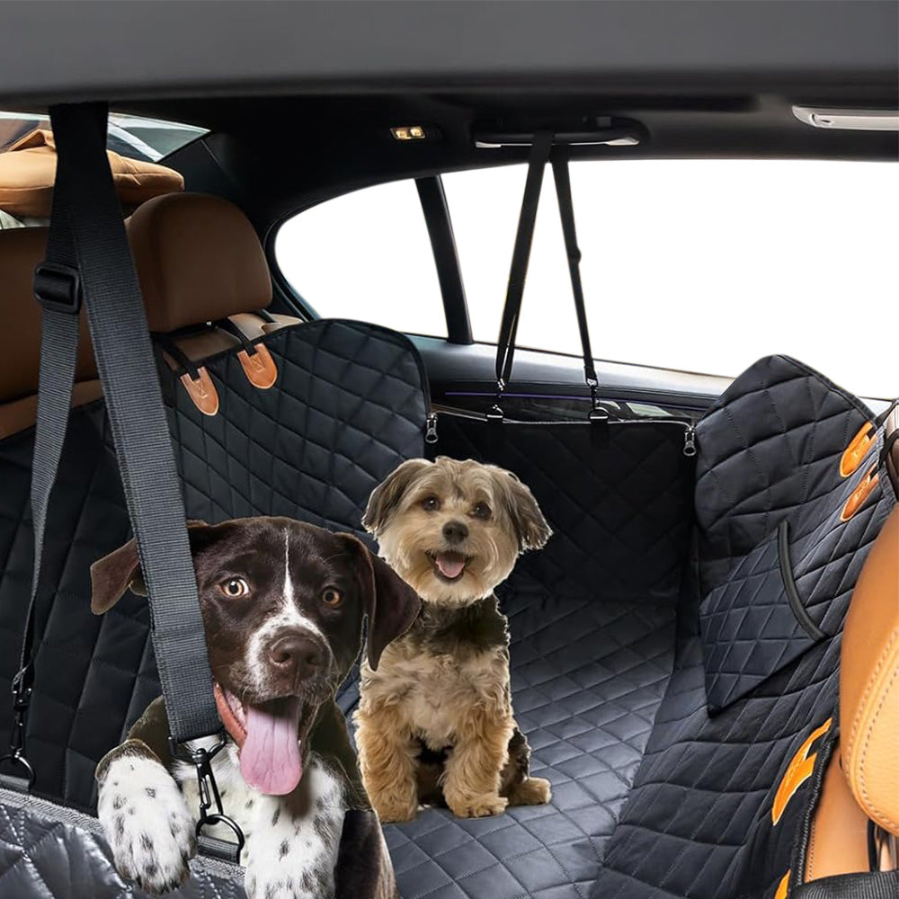 Pet Car Seat Cover Back Seat Hammock Protector for Dogs Travel-Orange