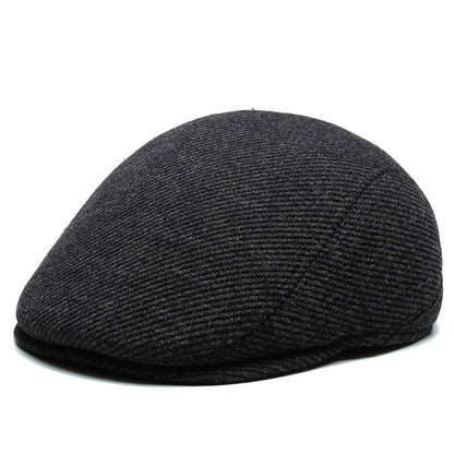 Men¡¯s Woolen Hat Flat Cap Retro Fashion Cap Golf Driving Beret Hat