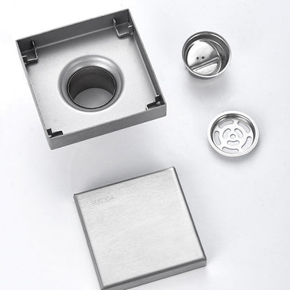 Square Shower Drain with Filter-Silver