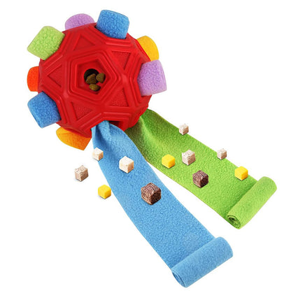Dog Snuffle Ball Slow Feeder Puzzle Toy for Treats-Red
