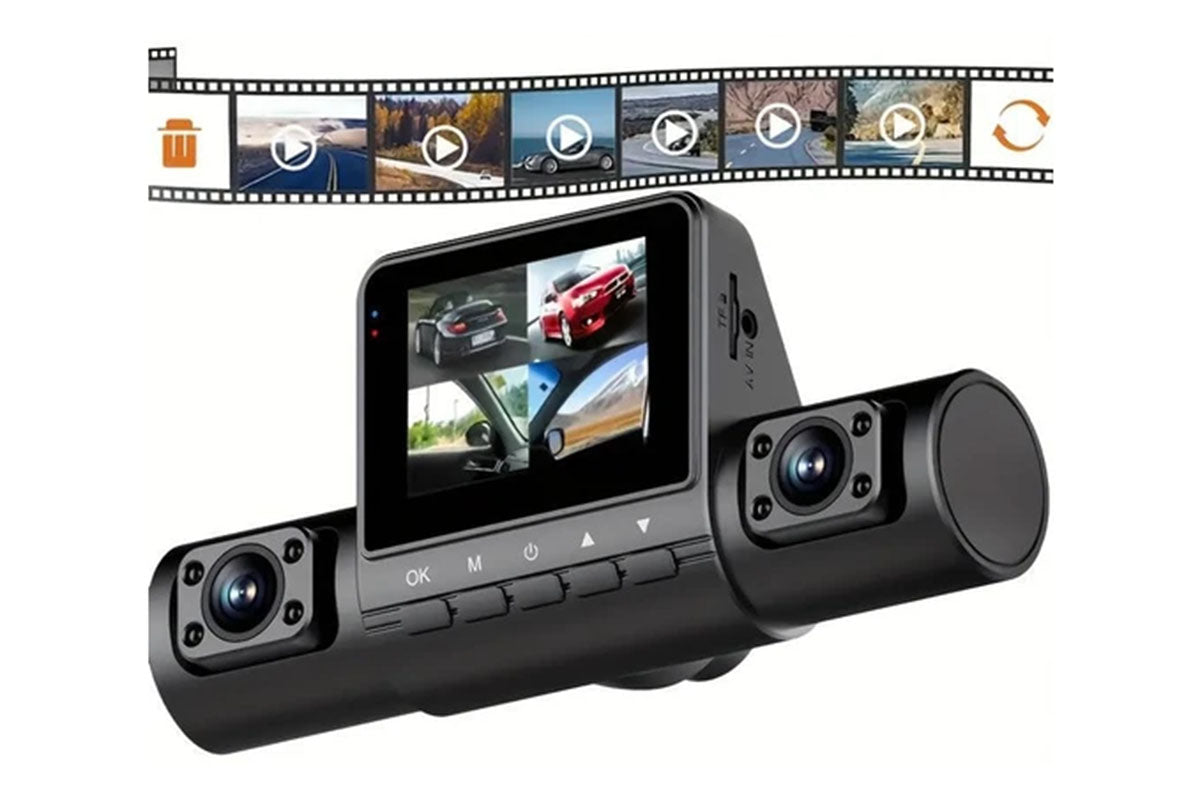 4-Channel 1080P HD Dash Cam Front and Rear Inside Left Right Car Dash Camera with 64GB Card