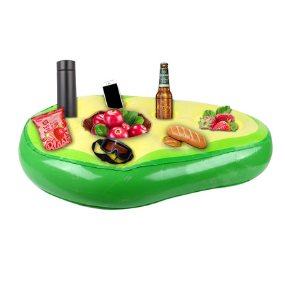 Inflatable Drink Holder Floating Holder with 8 Holes for Pool Drink-Green