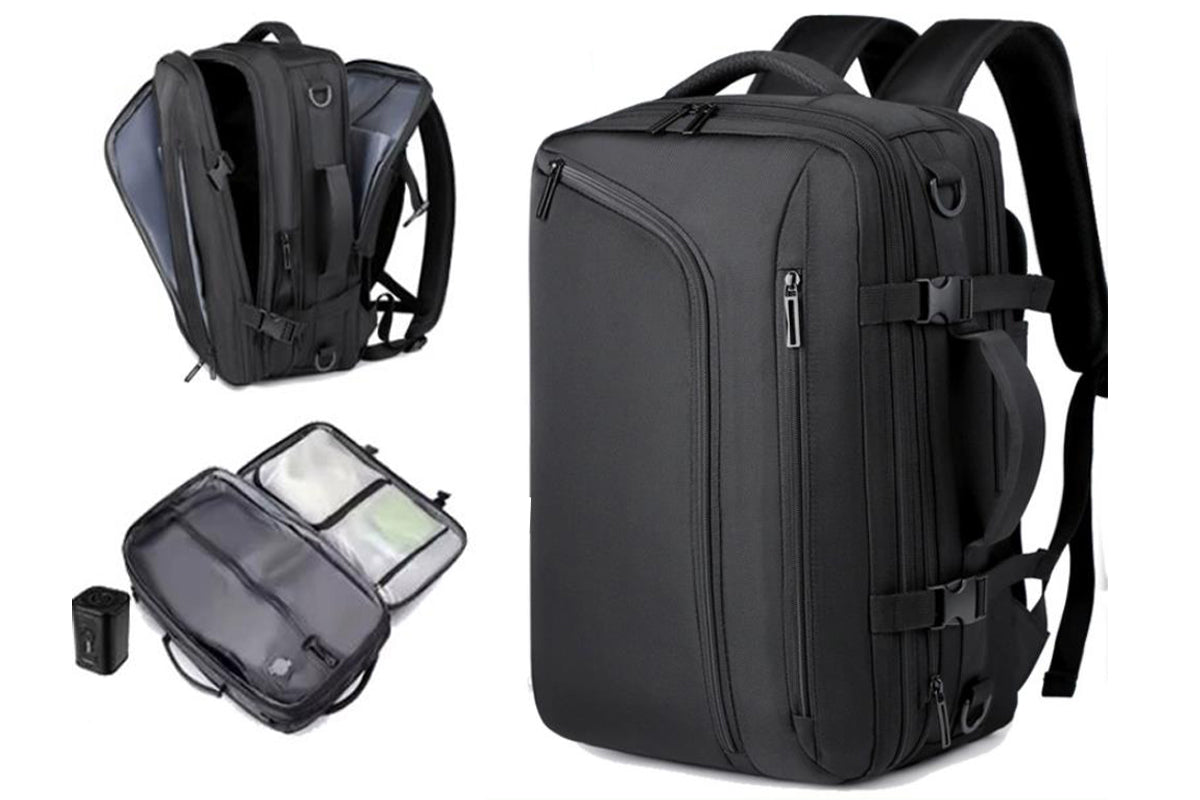 Vacuum Backpack with Pump Compression Travel Business Backpack with Laptop Sleeve