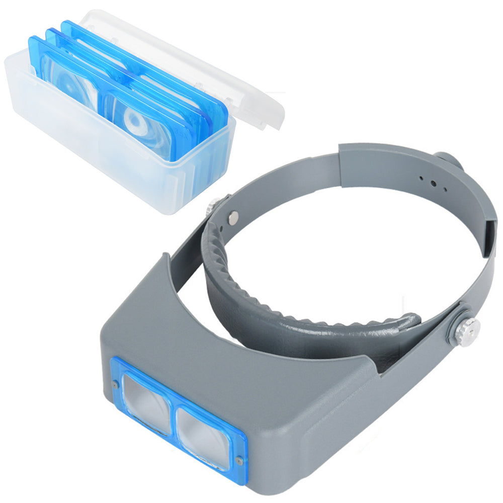 Head Mount Magnifier Headband Magnifying Glasses with 4 Replaceable Optical Lenses