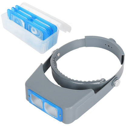 Head Mount Magnifier Headband Magnifying Glasses with 4 Replaceable Optical Lenses