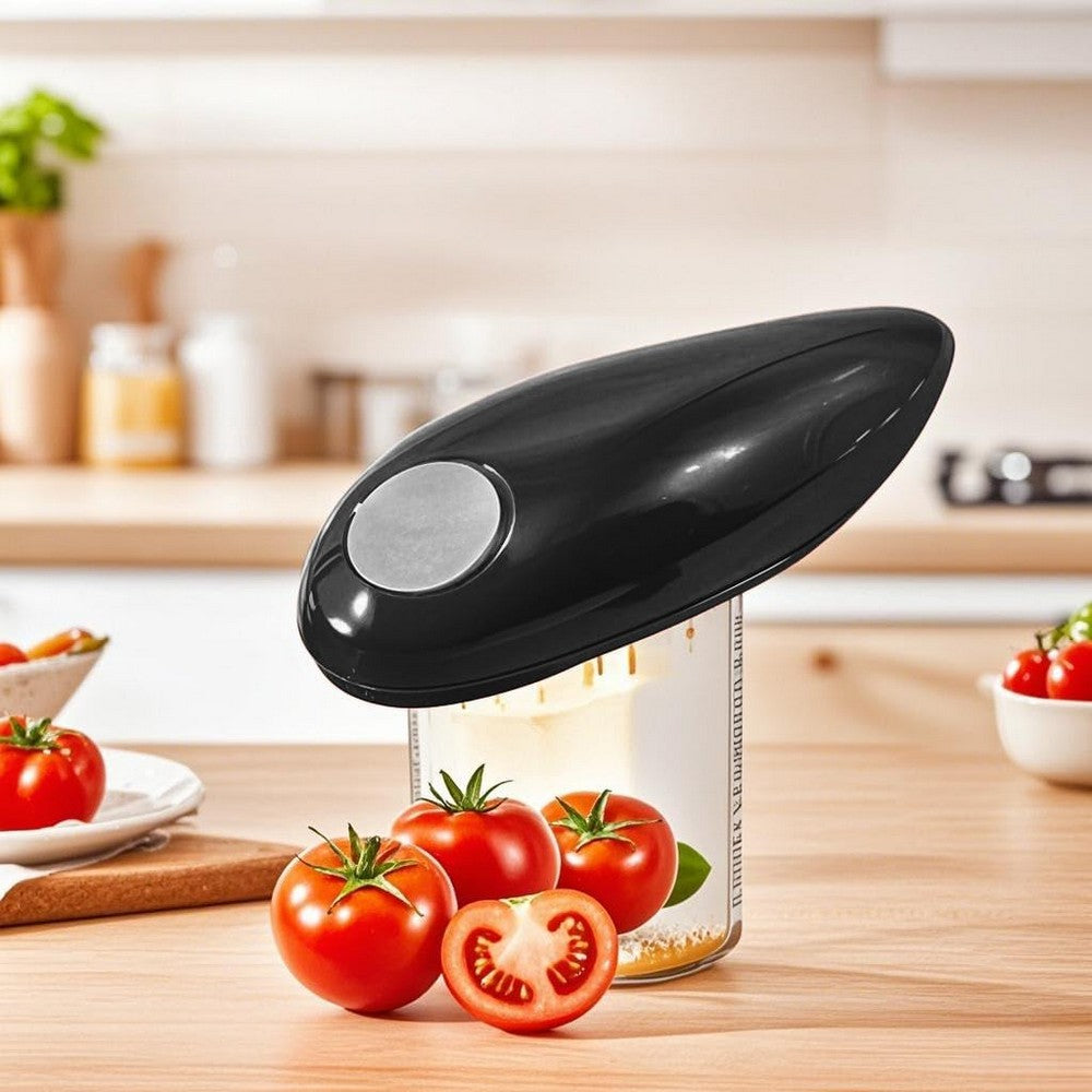 Electric Can Opener Automatic Kitchen Gadget One-Touch Cordless Can Opener-Black