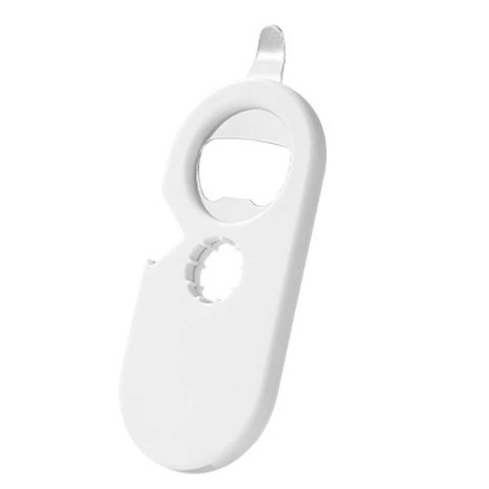 2Pcs 5-in-1 Bottle Can Opener Kitchen Twist Cap Pull Tab Tool with Easy Attached Storage White