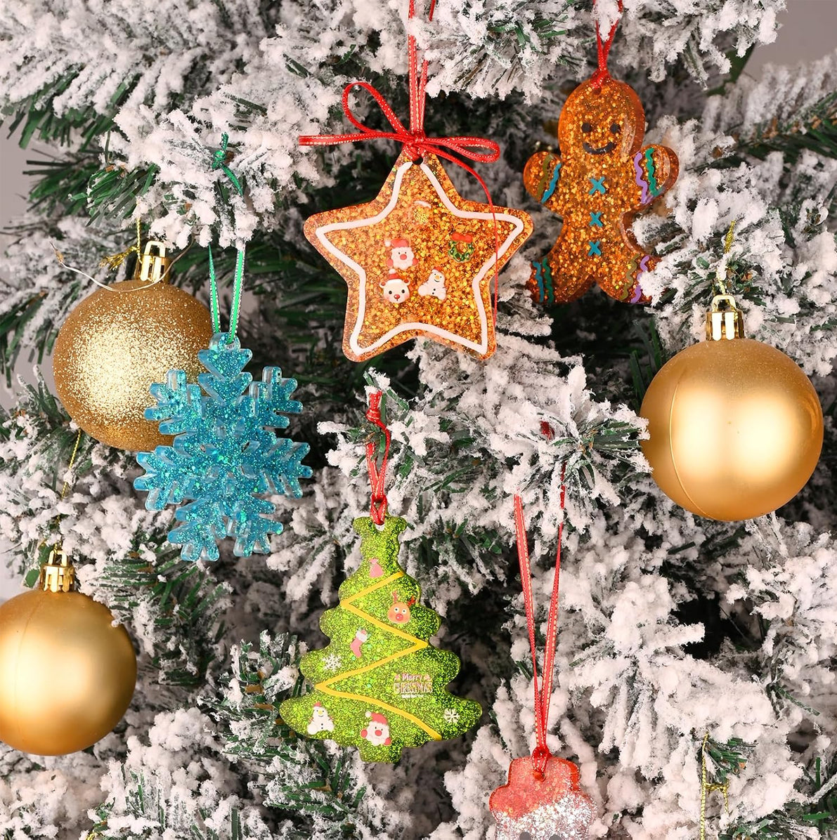 3 Pack Christmas Resin Molds Silicone Ornament Pendant