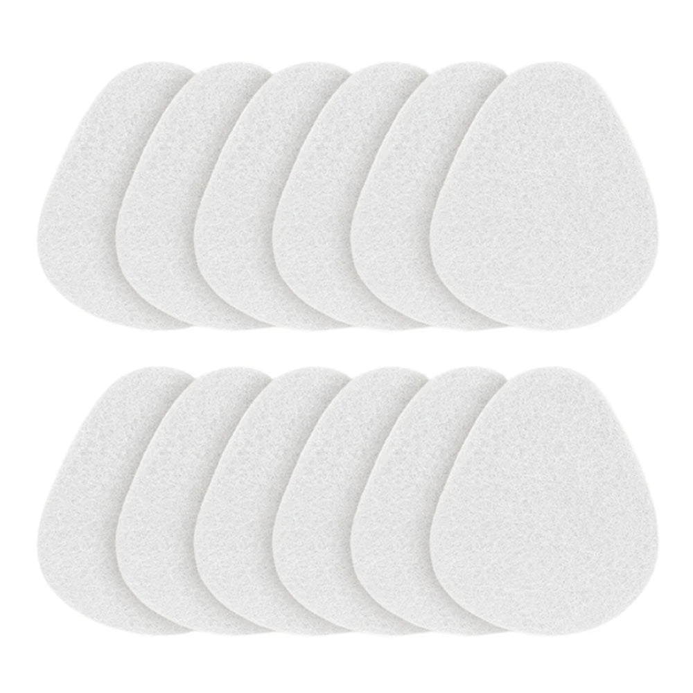 12Pcs Felt Forefoot Cushion Pads Oval Metatarsal Insoles for High Heels-White